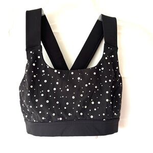 NWOT Lululemon YUUKI Sports Bra Black with Silver Dots SZ 8